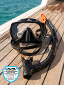 Land & Sea Black Tuna Black Silicone Mask & Snorkel Set