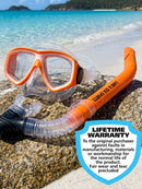 Land & Sea Clearwater Silicone Snorkel Set Orange Snorkel and Mask