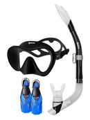 Mares Tropical Nateeva Snorkel Set Black Blue Fins