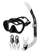 Mares Tropical Nateeva Snorkel Set Black White Fins