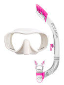 Oceanic Shadow Ultra Dry 2 Snorkel Set White Mask White Pink Snorkel