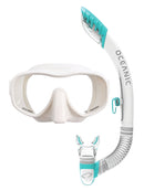 Oceanic Shadow Ultra Dry 2 Snorkel Set White Mask White Sea Blue Snorkel Set