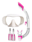 Oceanic Ultra Dry Viper Snorkel Set White Pink