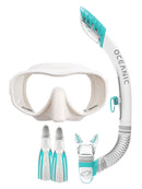 Oceanic Ultra Dry Viper Snorkel Set White Sea Blue