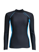 Sharkskin Chillproof Long Sleeve Top Ladies Black-Blue