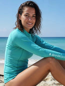 Sharkskin-Dura-Flex-Long-Sleeve_Rashie-Ladies-Sea-Green-Lifestyle
