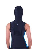 Sharkskin Ladies Chillproof Vest With Hood Back Black Blue