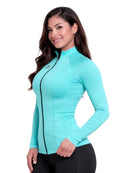 Sharkskin Performance T2 Long Sleeve Full Zip Top for Women Reef Green  Lifestyle