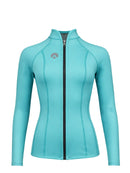 Sharkskin Performance T2 Long Sleeve Full Zip Top for Women Reef Green Front View
