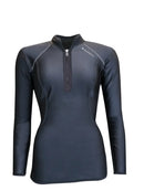 Sharkskin Performance Wear Long Sleeve Chest Zip Black Front