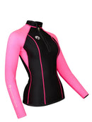 Sharkskin Performance Wear Long Sleeve Chest Zip Top Pink Side View