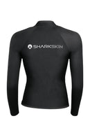  Sharkskin Performance Wear Long Sleeve Chest Zip Top Black Back