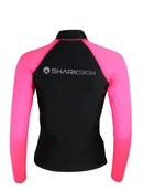  Sharkskin Performance Wear Long Sleeve Chest Zip Top Black Pink Back