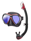 TUSA Paragon Mask and Dry Top Snorkel Black Metallic Red