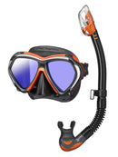 TUSA Paragon Mask and Dry Top Snorkel Black Energy Orange