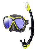 TUSA Paragon Mask and Dry Top Snorkel Black Flash Yellow