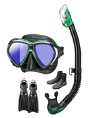 TUSA Paragon Mask and Dry Top Snorkel Set Energy Green