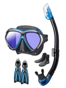 TUSA Paragon Mask and Dry Top Snorkel Set Fishtail Blue