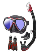 TUSA Paragon Mask and Dry Top Snorkel Set Metallic Red