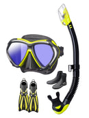 TUSA Paragon Mask and Dry Top Snorkel Set Flash Yellow