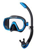 Tusa Freedom Elite Platina Snorkel Set Black Fishtail Blue