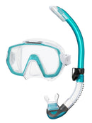Tusa Freedom Elite Platina Snorkel Set Clear Ocean Green