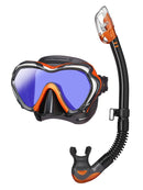 Tusa Paragon S mask Hyperdry Elite Snorkel Set Black Energy Orange