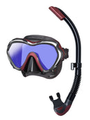 Tusa Paragon S mask Platina Hyperdry Snorkel Set Black Metallic Dark Red