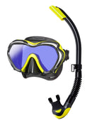 Tusa Paragon S mask Platina Hyperdry Snorkel Set Black Flash Yellow