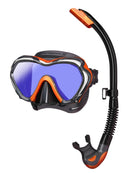 Tusa Paragon S mask Platina Hyperdry Snorkel Set Black Orange