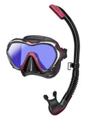 Tusa Paragon S mask Platina Hyperdry Snorkel Set Black Rose Pink