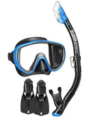 TUSA Serene Travel Right Snorkel Set Fishtail Blue
