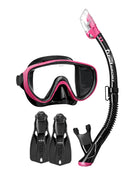 TUSA Serene Travel Right Snorkel Set Hot Pink