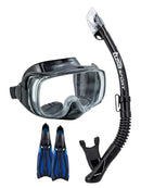 Tusa Solla Imprex Snorkel Set Black Black Blue Fins
