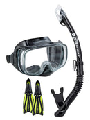 Tusa Solla Imprex Snorkel Set Black Black Yellow Fins