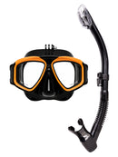 Verve Motion Dry Top Snorkel Set Go Pro Mount Clownfish Orange