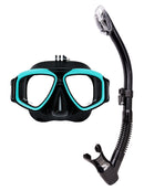 Verve Motion Dry Top Snorkel Set Go Pro Mount Lagoon BLue