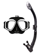 Verve Motion Dry Top Snorkel Set Go Pro Mount Moor White