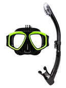Verve Motion Dry Top Snorkel Set Go Pro Mount Parrotfish Lime
