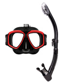 Verve Motion Dry Top Snorkel Set Snapper Red with Go Pro Mount