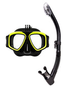 Verve Motion Dry Top Snorkel Set with Go Pro Mount Yellow Tang